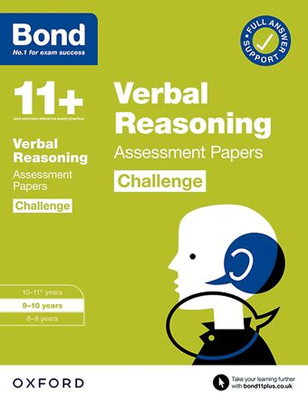 Bond 11+ Verbal Reasoning Challenge Assessment Papers 9-10 years cover