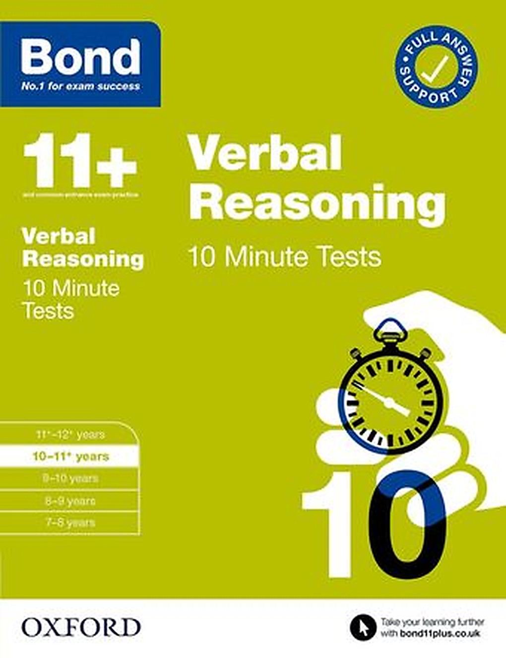 Bond 10 Minute Tests: Verbal Reasoning 10-11+ cover