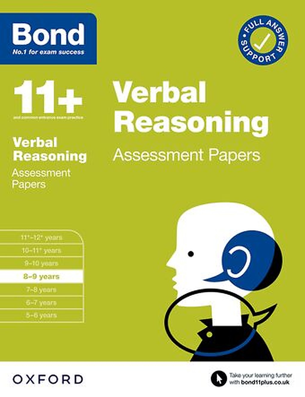 Bond 11+ Verbal Reasoning Assessment Papers 8-9 years cover