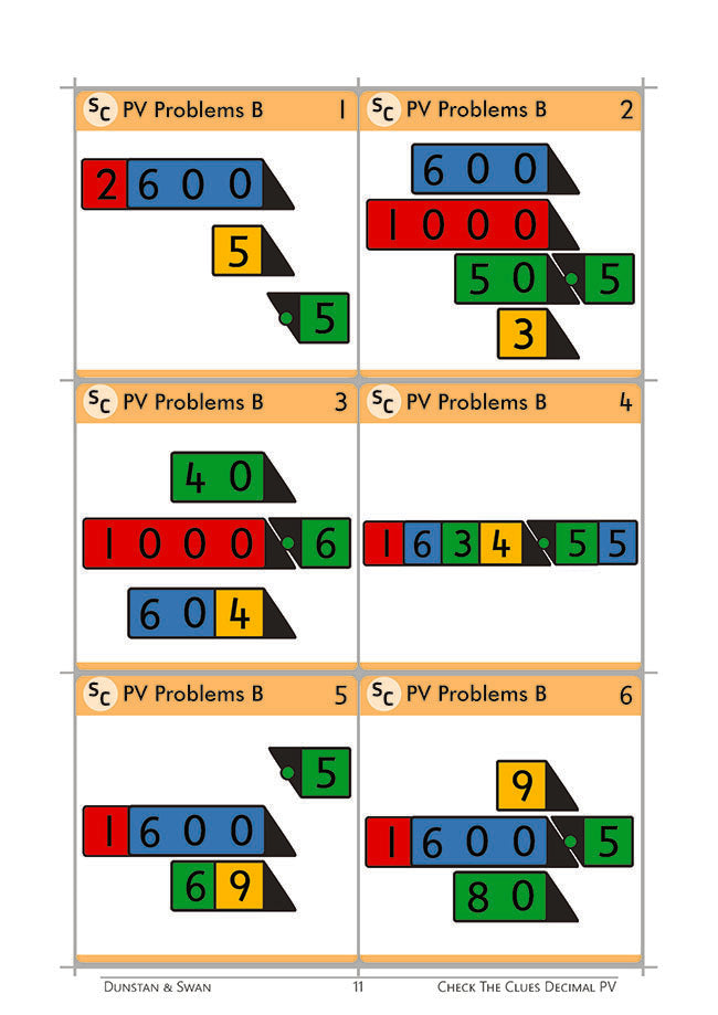 Check the Clues Place Value - Decimal Numbers