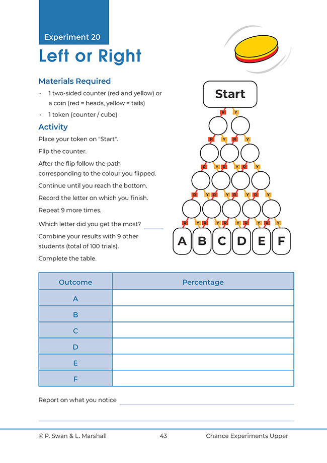 Probability Chance Experiments 2 - Upper Primary