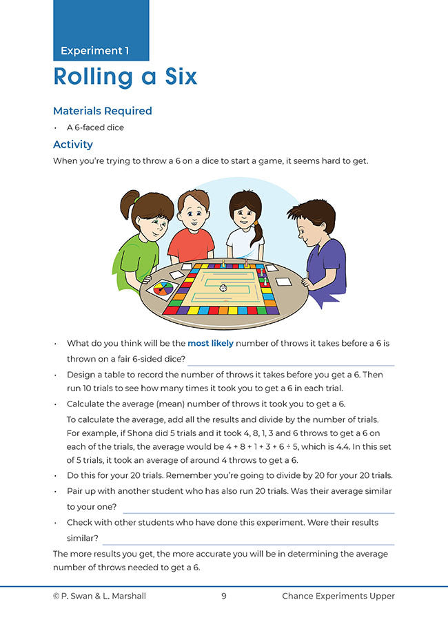 Probability Chance Experiments 2 - Upper Primary