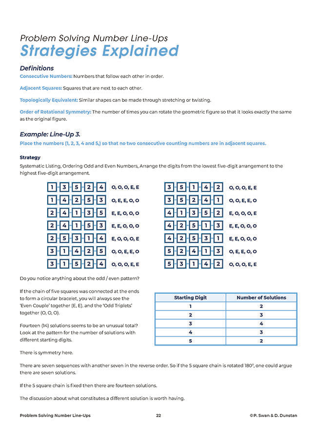 Problem Solving Number Line-Up Puzzles