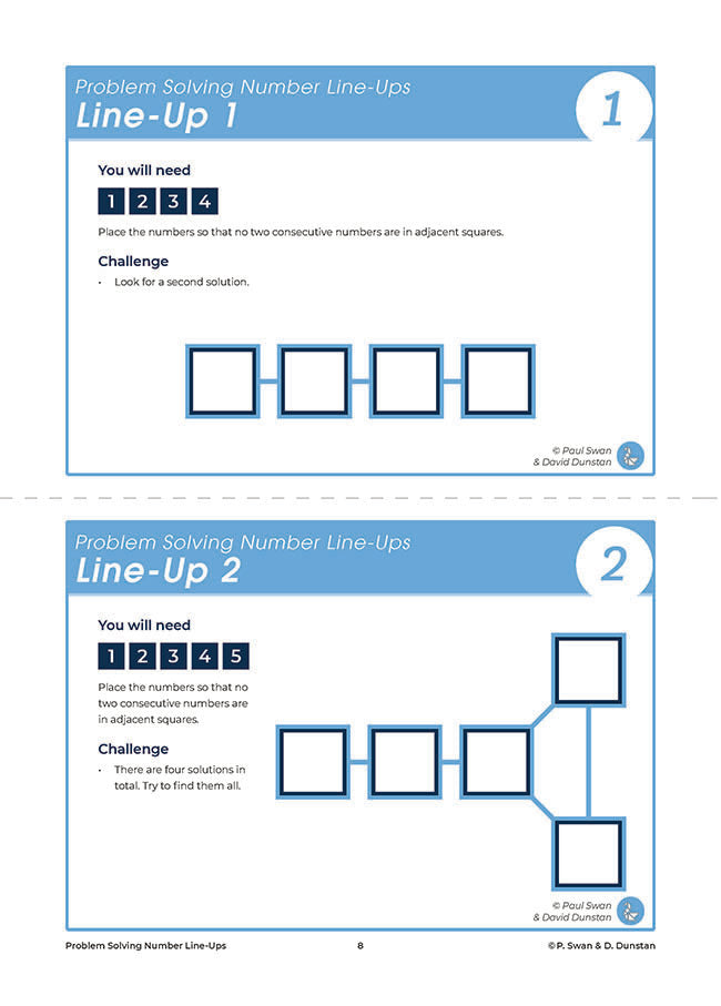 Problem Solving Number Line-Up Puzzles