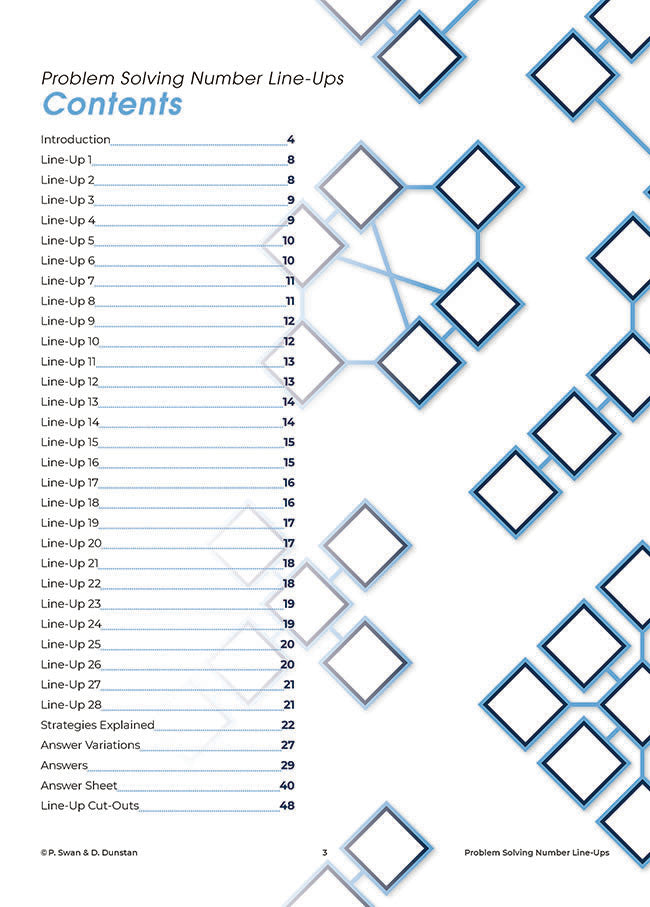 Problem Solving Number Line-Up Puzzles