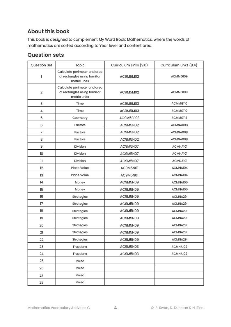 Mathematics Vocabulary Activities Year 5 – Teacher Book