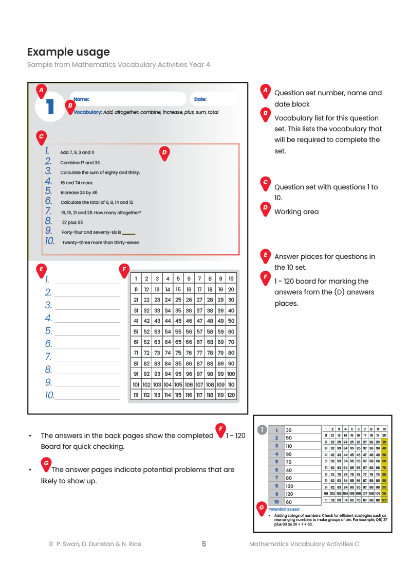 Mathematics Vocabulary Activities Year 5 – Teacher Book