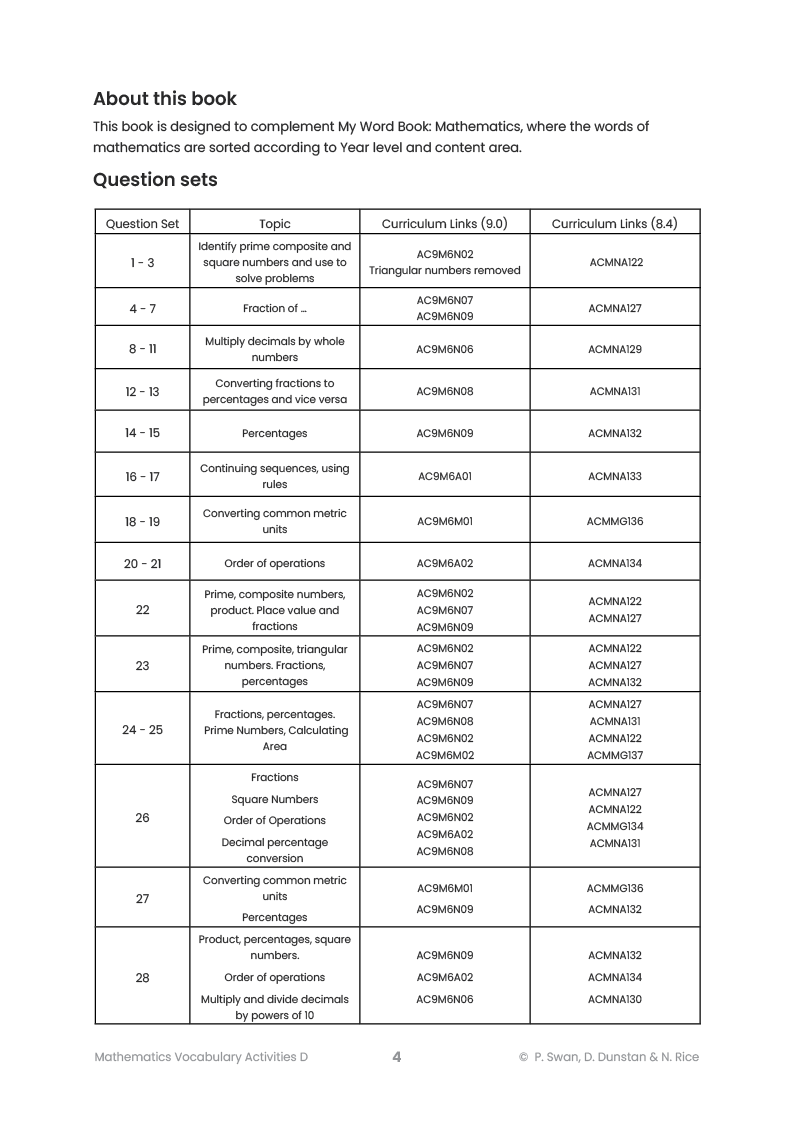 Mathematics Vocabulary Activities Year 6 – Teacher Book