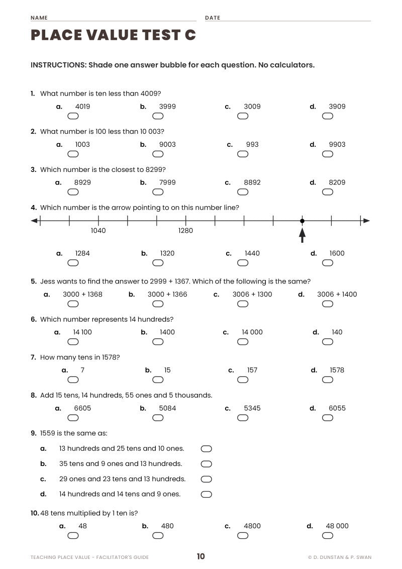 Teaching Place Value Facilitators Guide