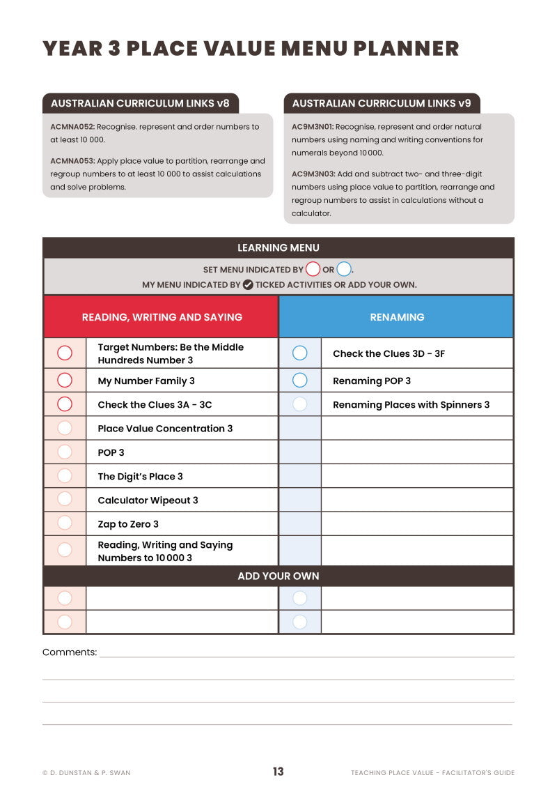 Teaching Place Value Facilitators Guide