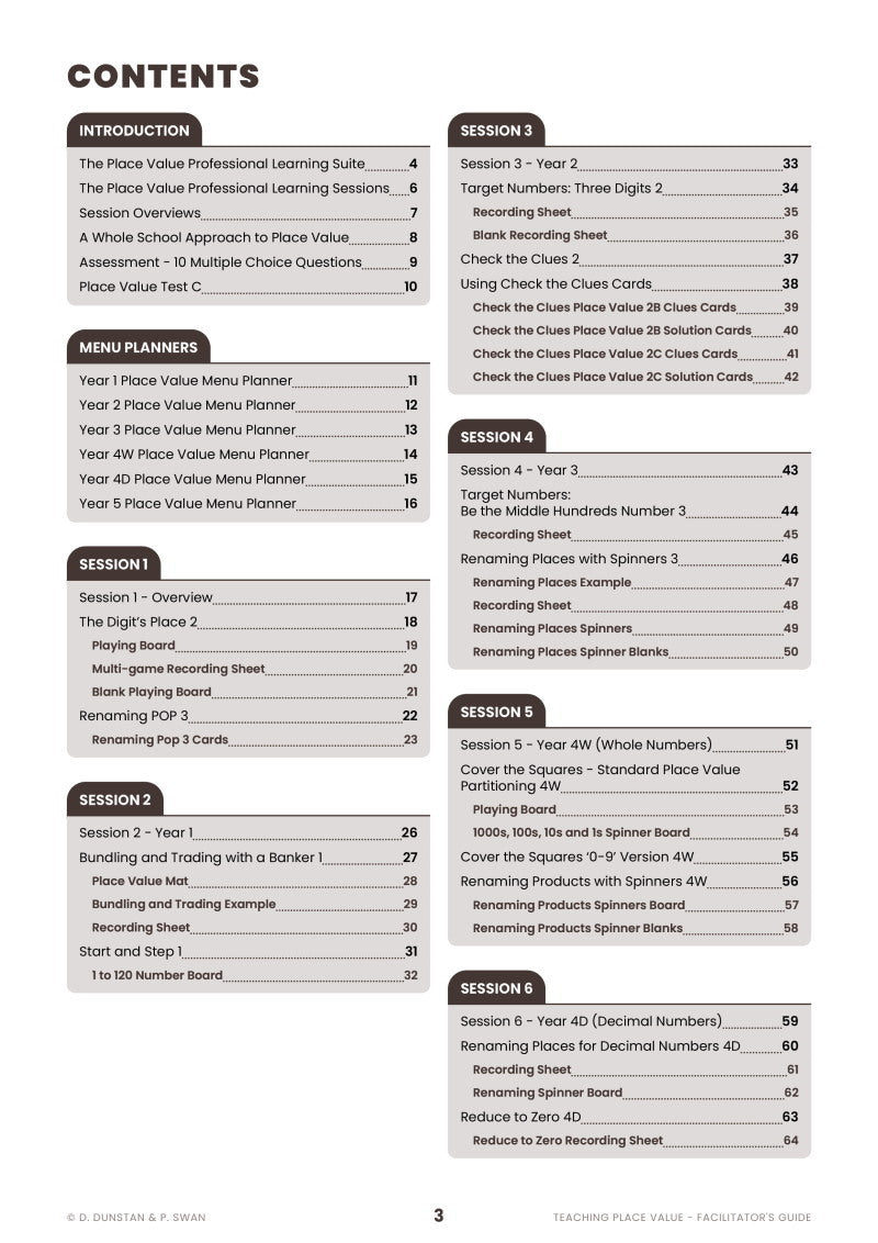 Teaching Place Value Facilitators Guide