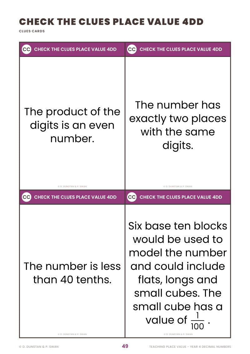 Teaching Place Value Year 4 Decimal Number