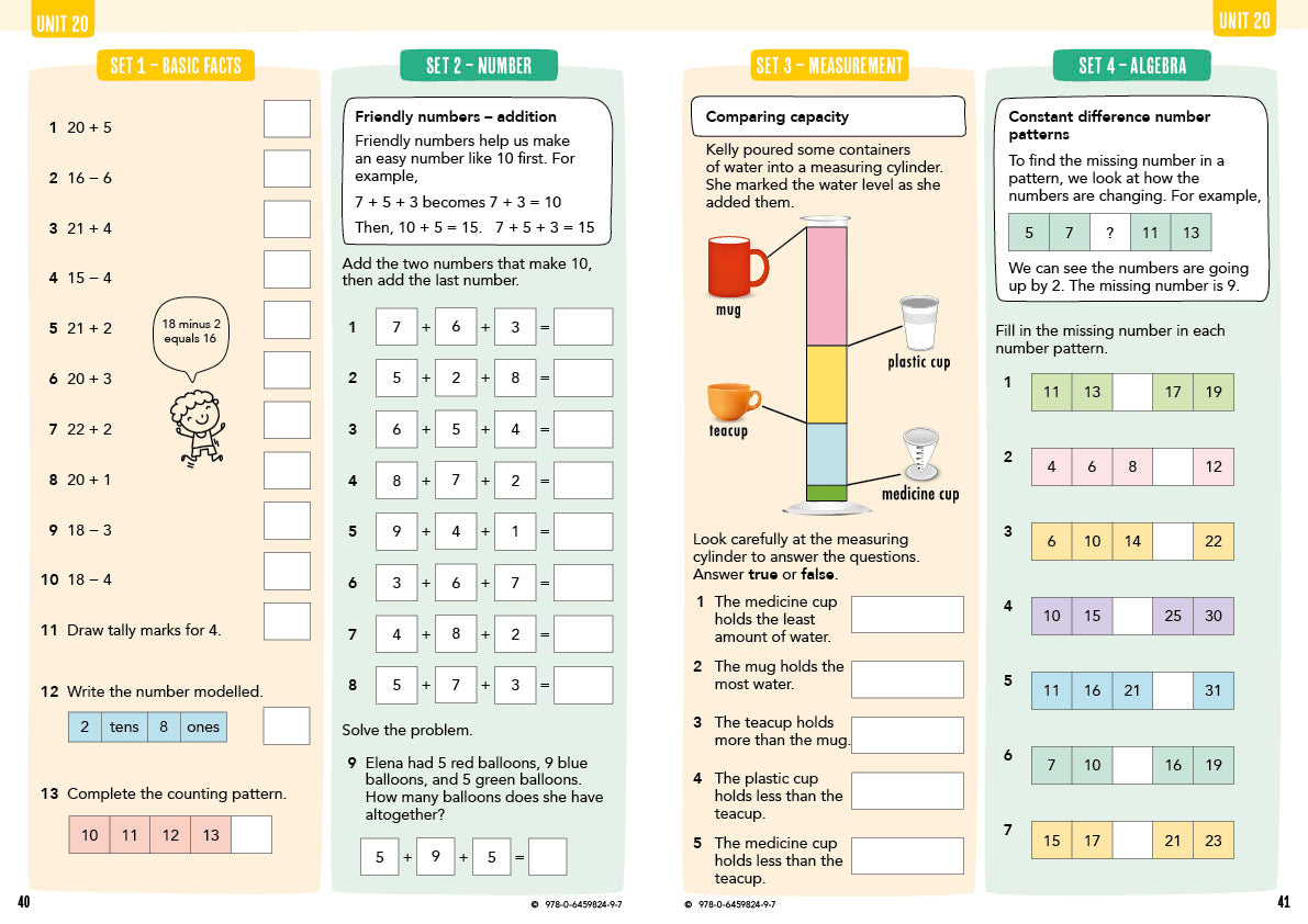 Essential Mentals Year 1 sample pages 40-41