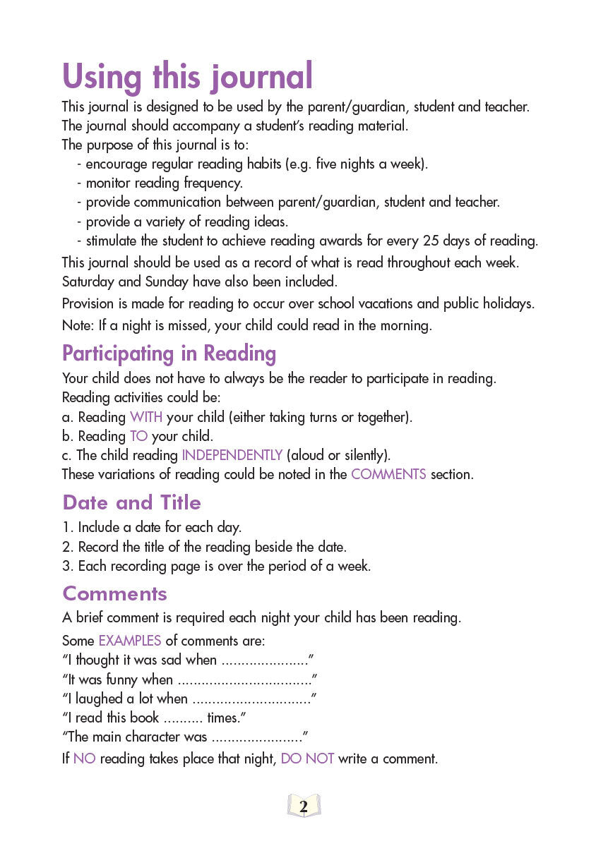 Kluwell My Home Reading Journal - Yellow Level (Junior Primary)
