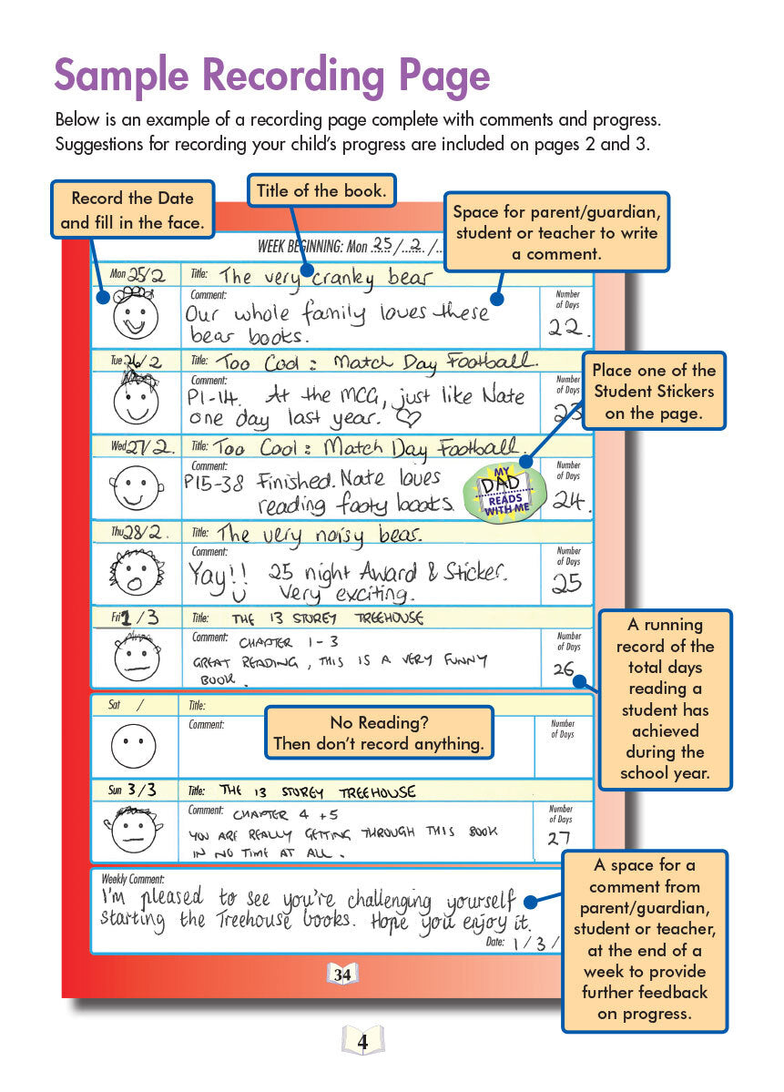 Kluwell My Home Reading Journal - Yellow Level (Junior Primary)