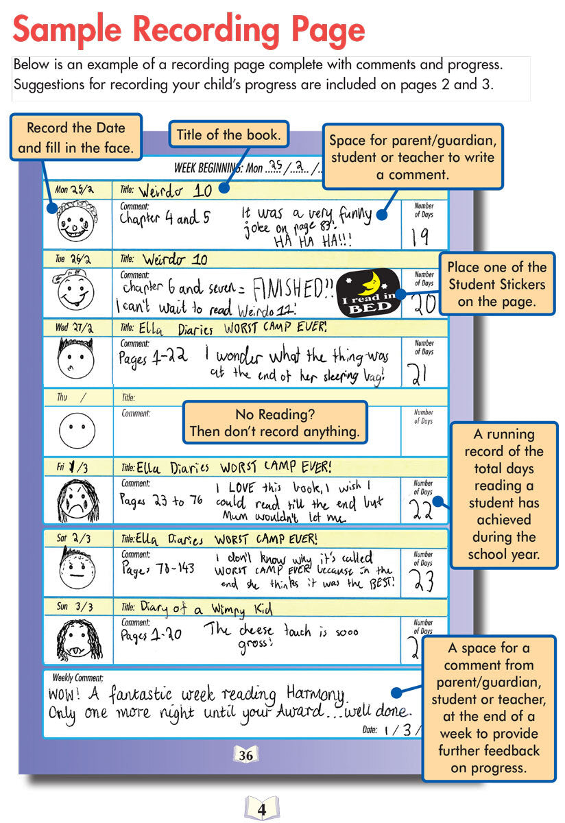 Kluwell My Home Reading Journal - Green Level (Middle Primary)