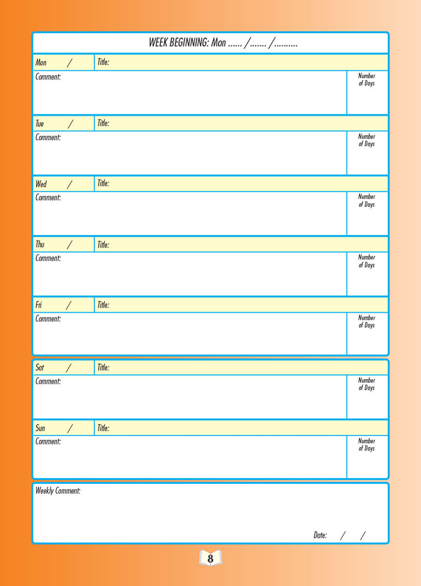 Kluwell My Home Reading Journal - Orange Level (Upper Primary)
