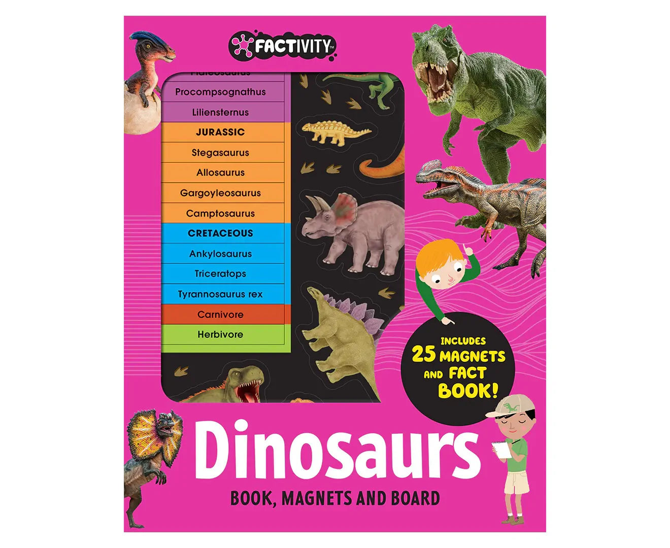 Factivity - Magnetic Folder - Dinosaurs (Neon Edition)