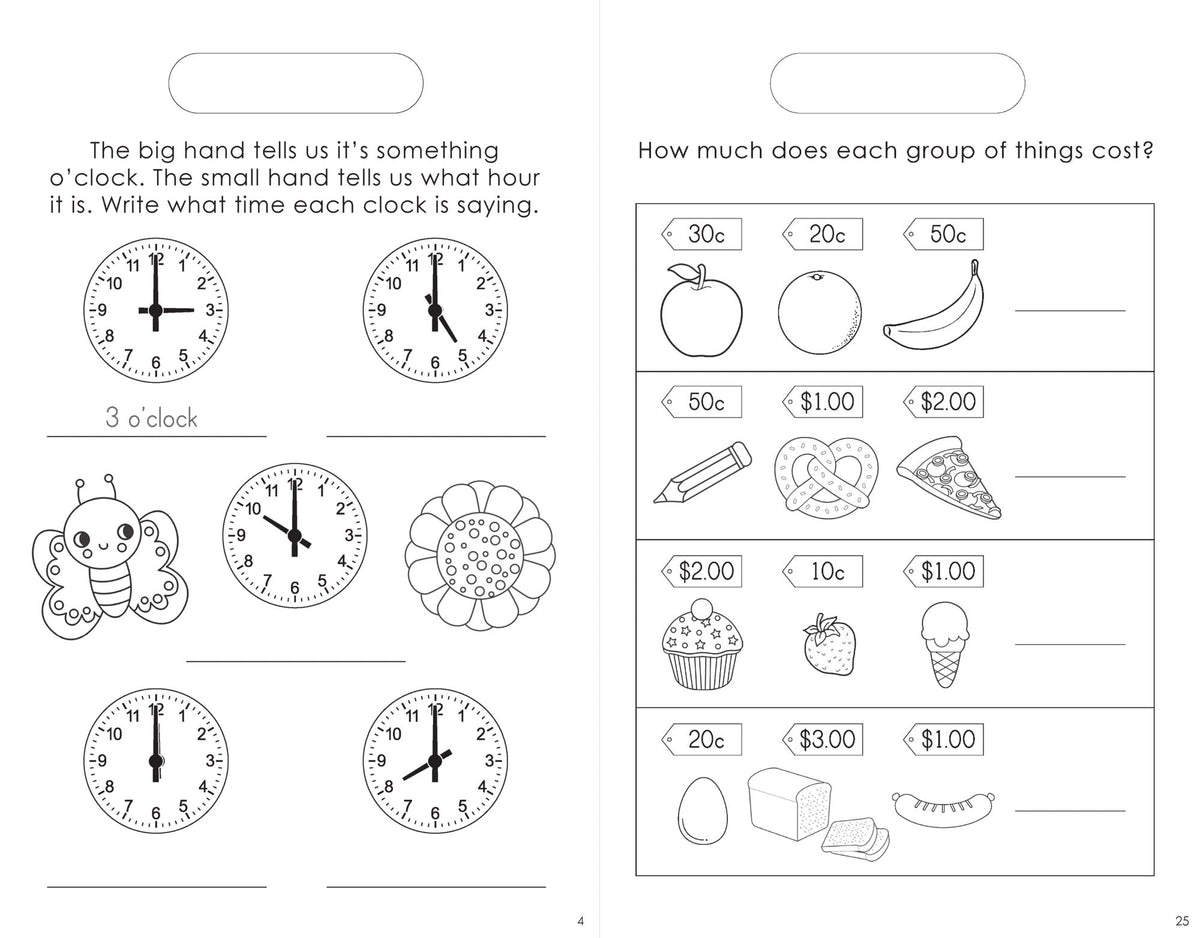 Little Genius Vol. 2 - Small Activity Pad - Time, Money & Fractions