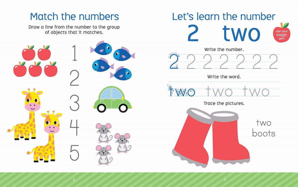Little Genius Vol. 2 - Fading Ink Magic Tracing Book - First Maths