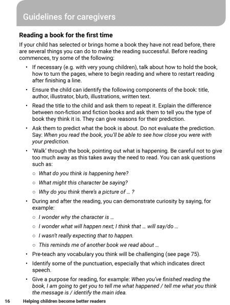 Helping Children Become Better Readers: For parents, caregivers, teachers and aides