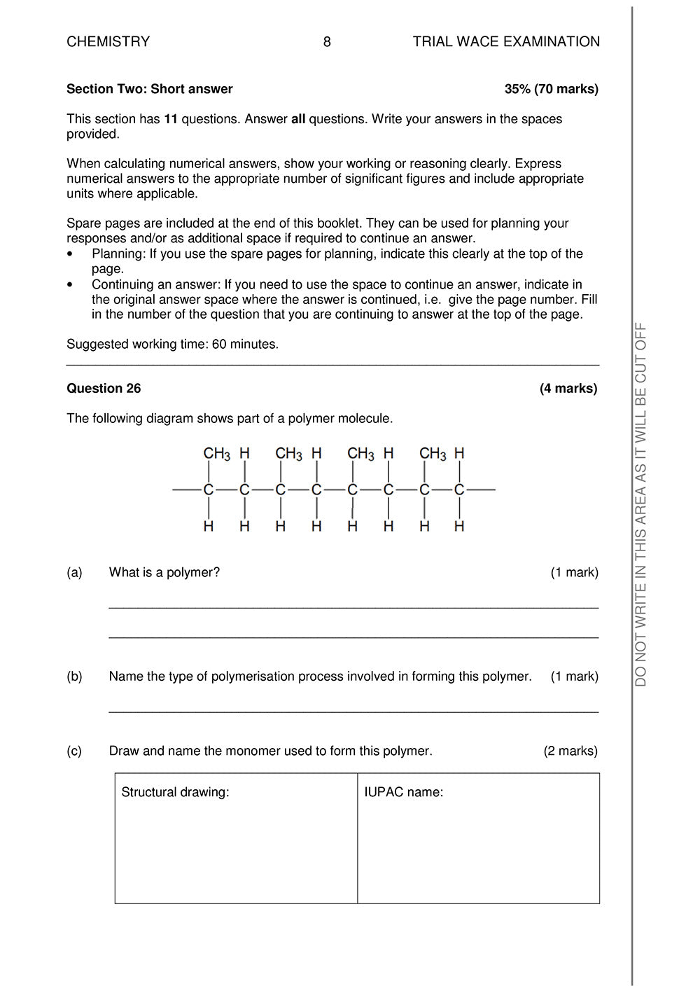 Trial WACE Examination Papers – Chemistry: Units 3 + 4