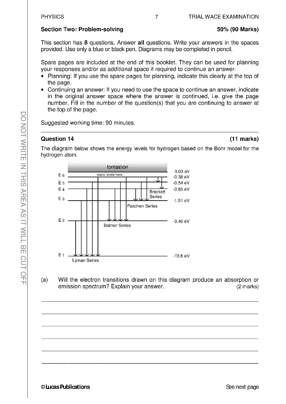 Trial WACE Examination Papers – Physics: Units 3 + 4