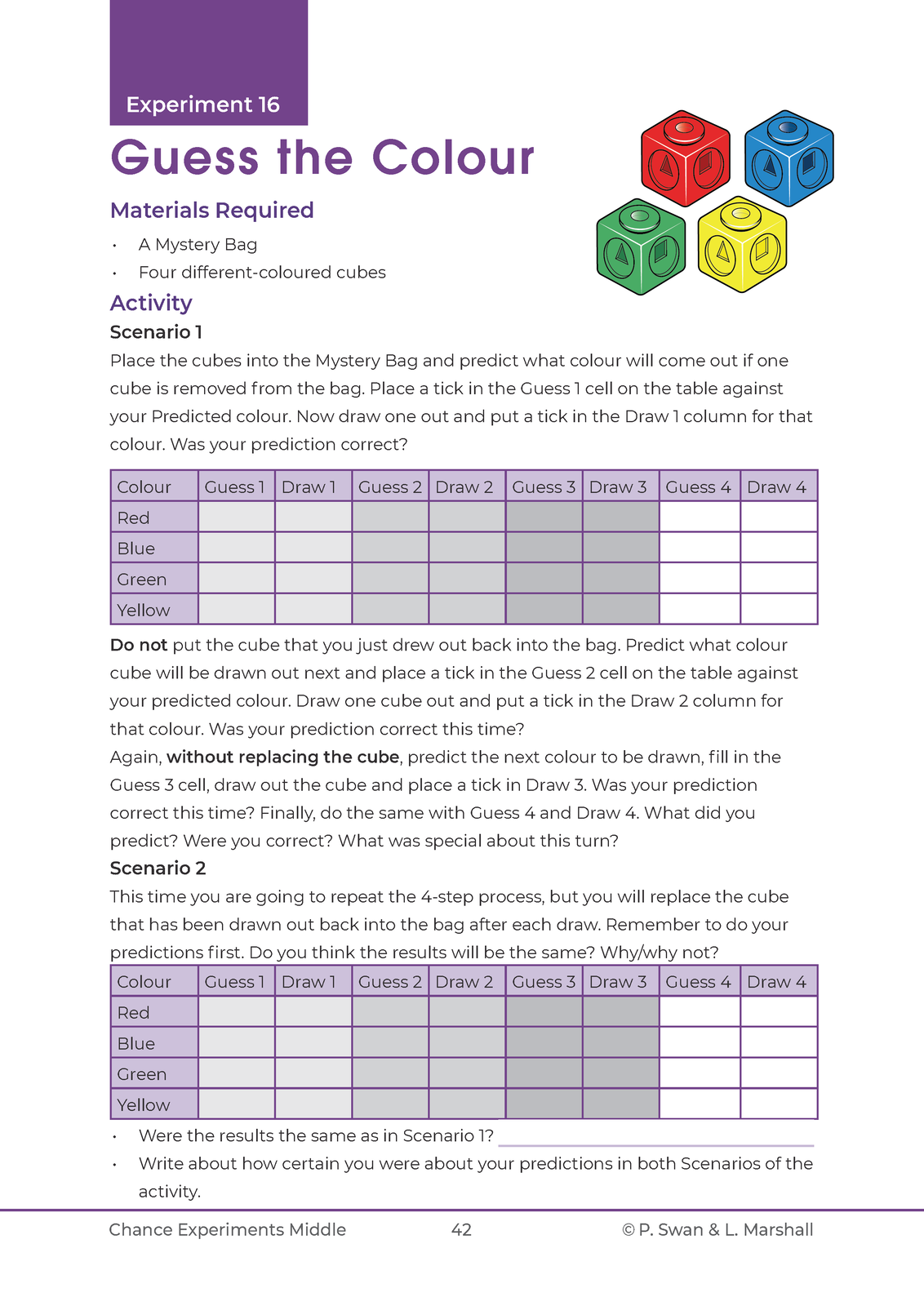 Probability Chance Experiments - Middle Primary
