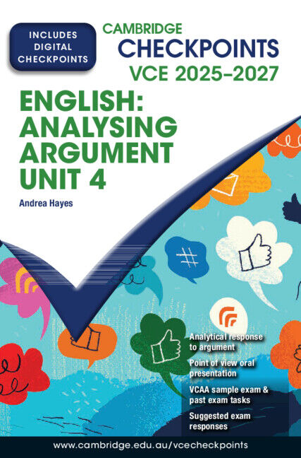 Cambridge Checkpoints VCE English: Analysing Argument Unit 4 2025-2027 (Print & Digital)