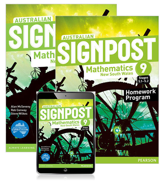 Australian Signpost Maths NSW - Year 9 (5.1 - 5.2): Combo Pack - Student Book, eBook and Homework Program (Print & Digital)