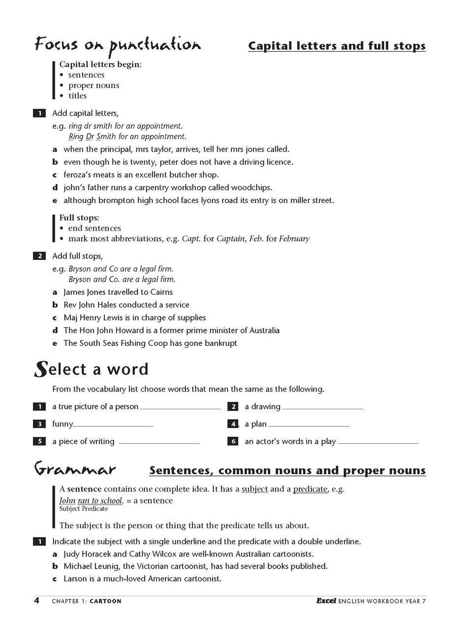 Excel Essential Skills: English Workbook - Year 7