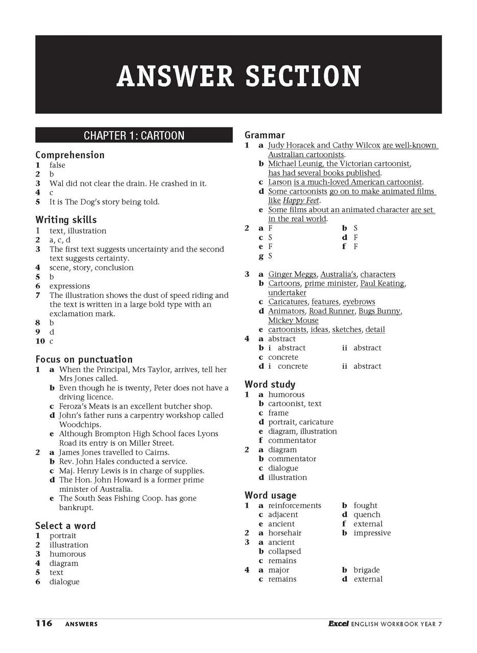 Excel Essential Skills: English Workbook - Year 7
