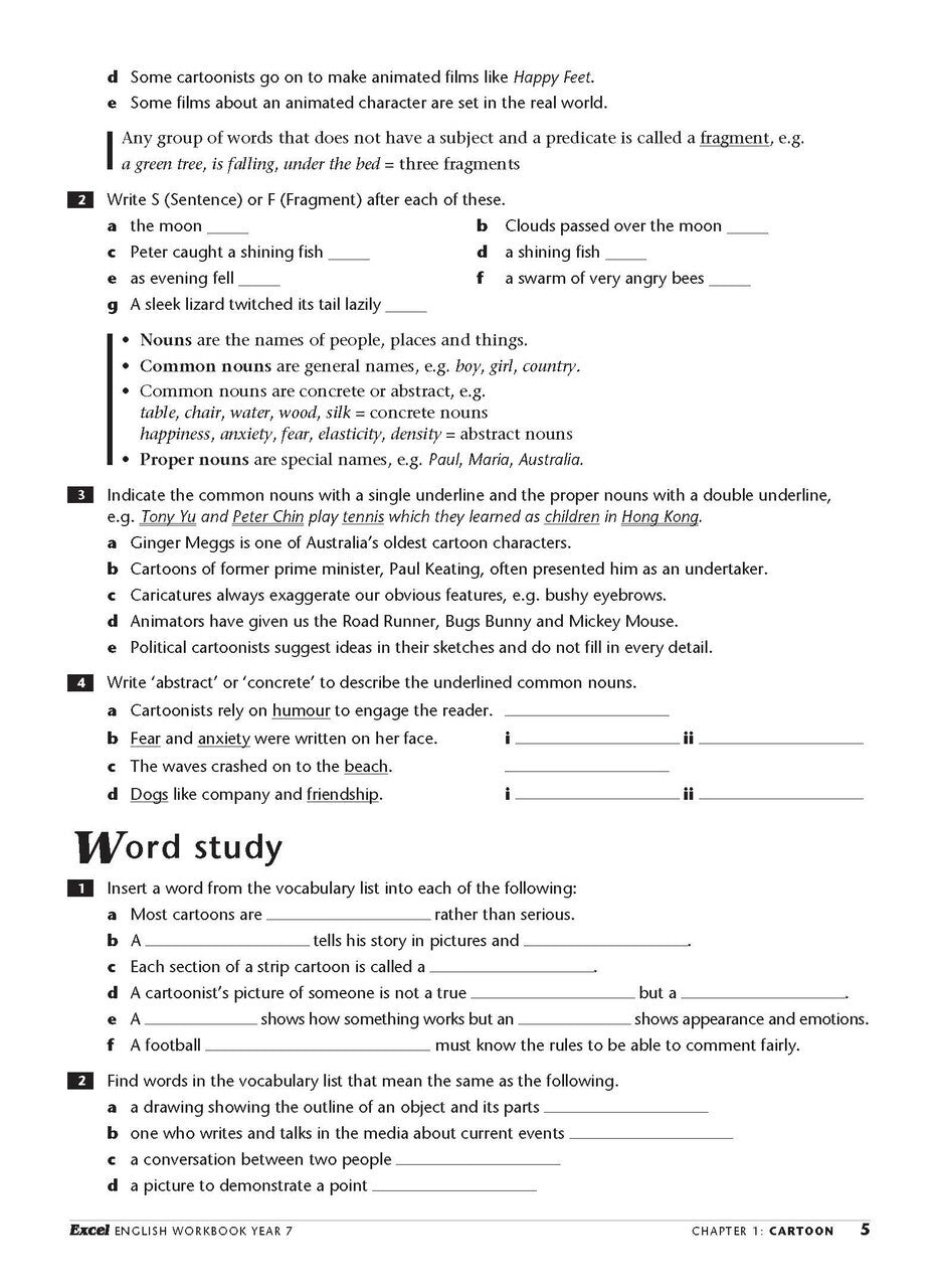 Excel Essential Skills: English Workbook - Year 7