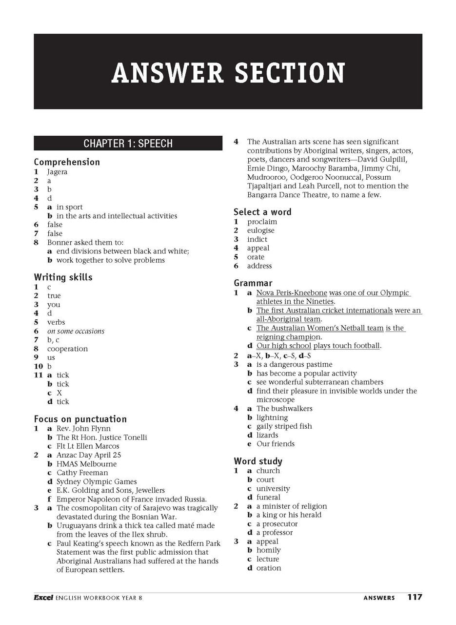 Excel Essential Skills: English Workbook - Year 8