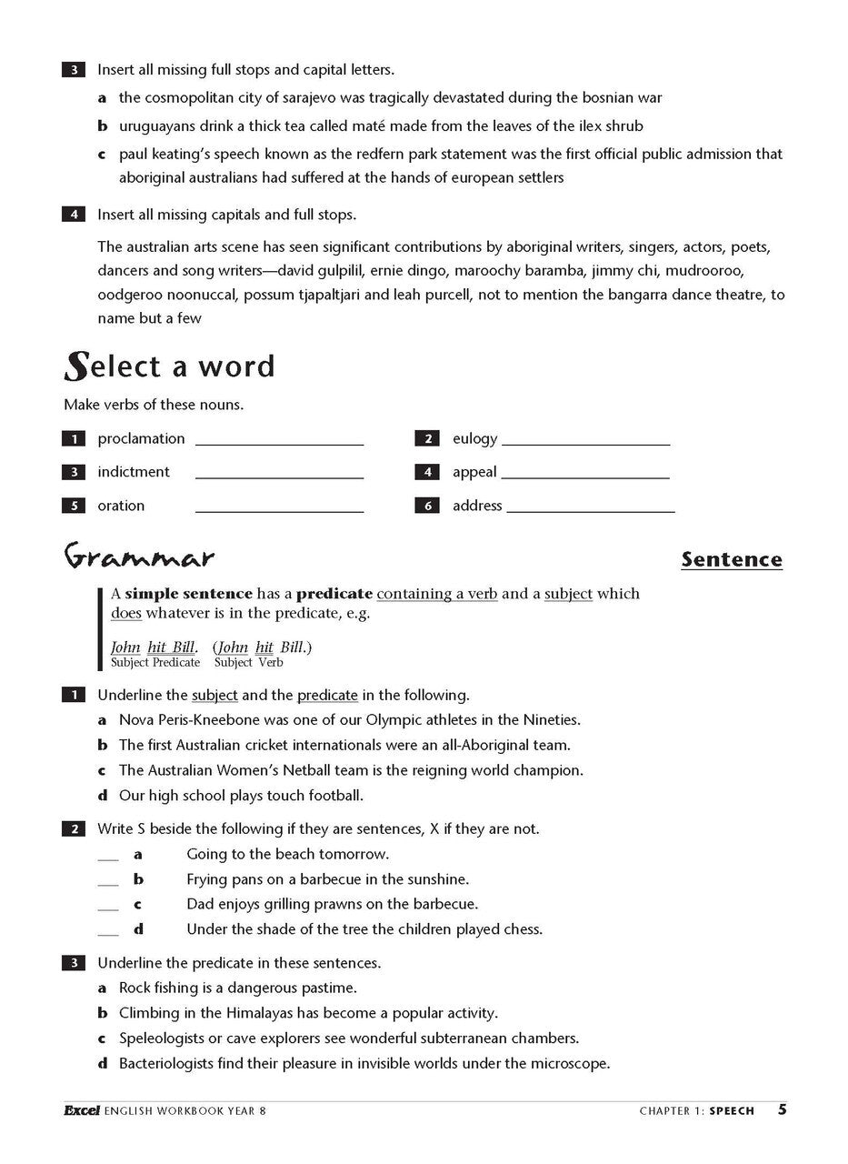 Excel Essential Skills: English Workbook - Year 8