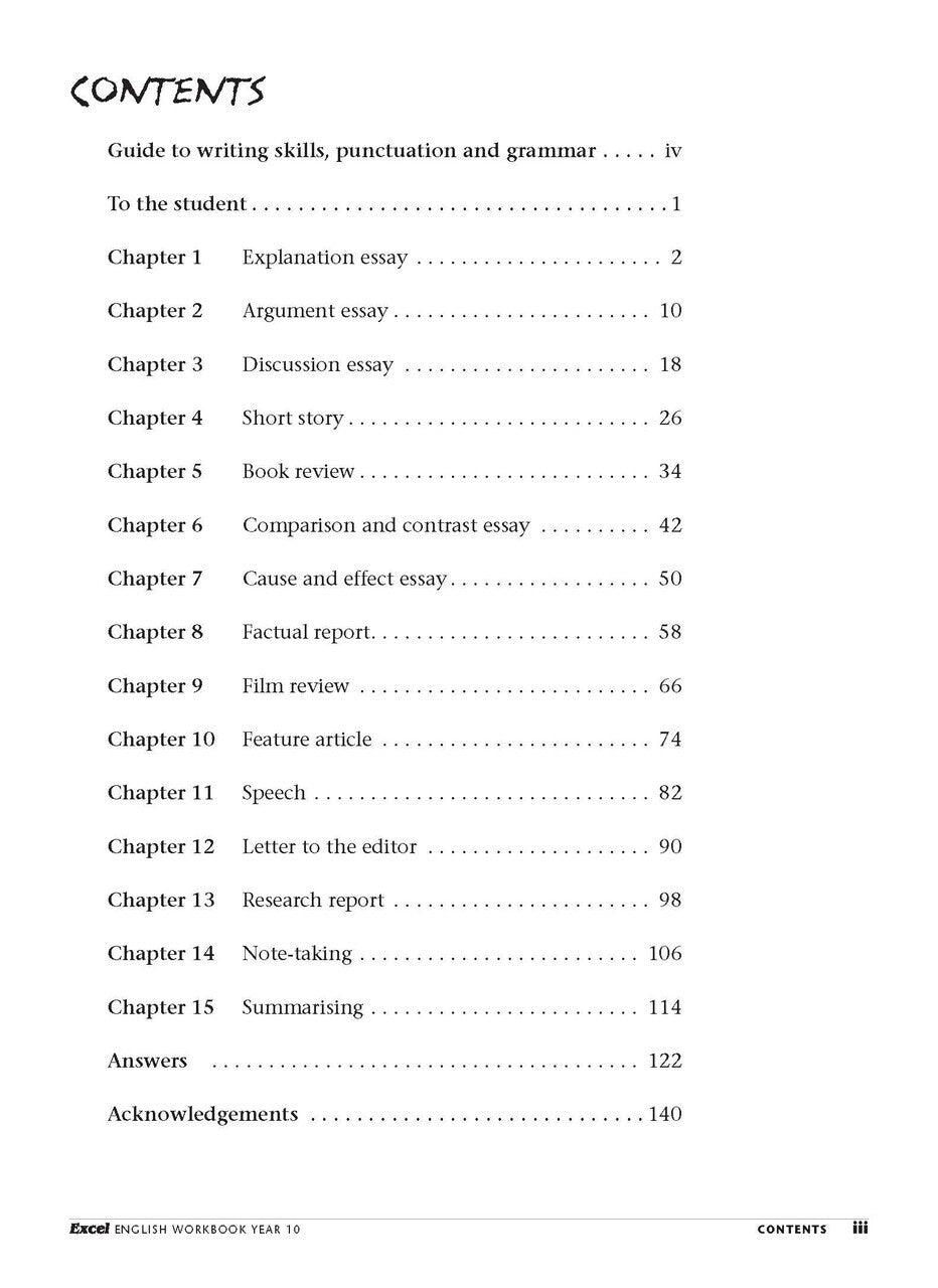 Excel Essential Skills: English Workbook - Year 10