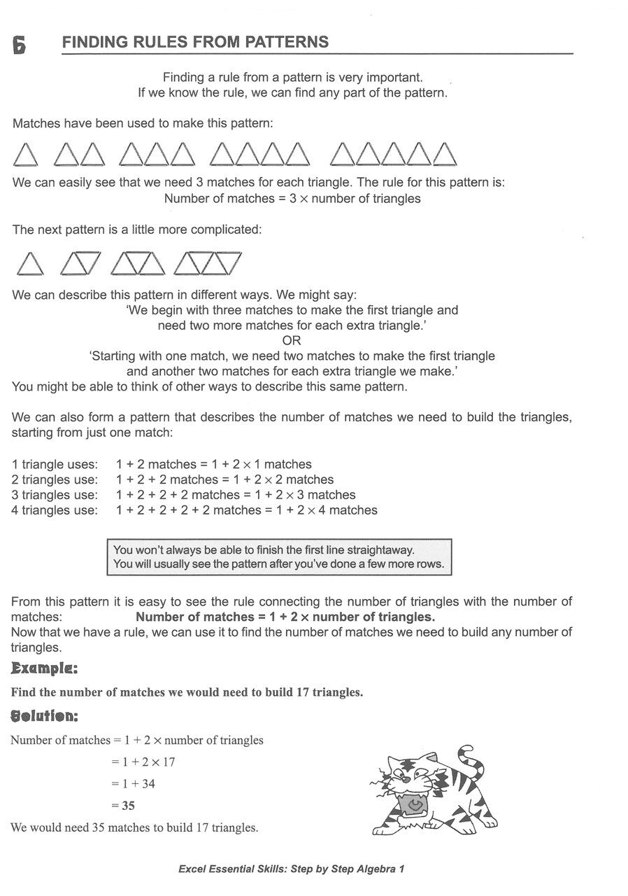 Excel Essential Skills: Step-by-Step Algebra Workbook: Workbook 1 (Years 7-8)
