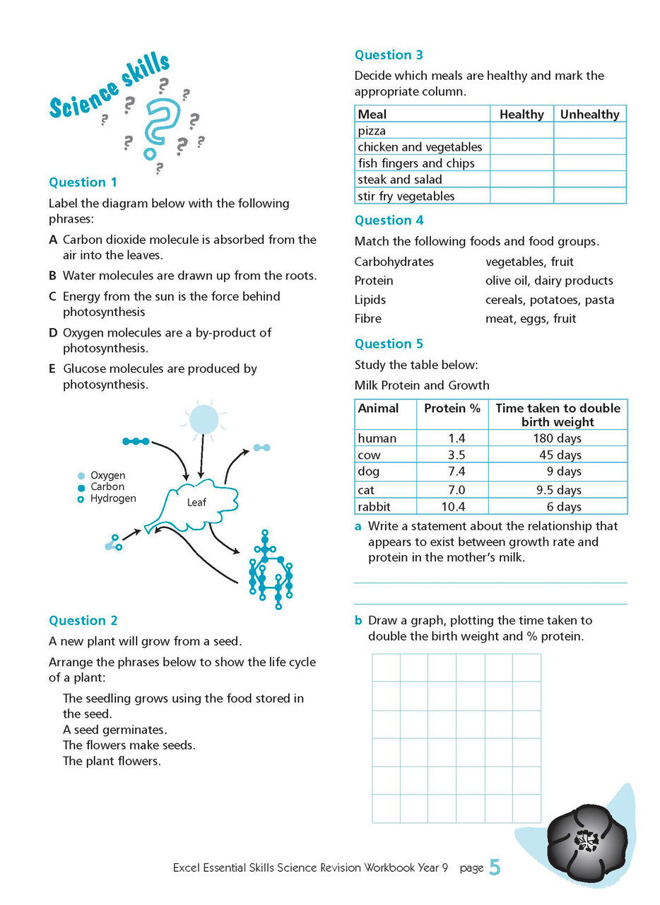 Excel Essential Skills - Science Revision Workbook: Year 9
