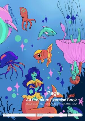 64 Page A4 Premium Exercise Book - Assorted