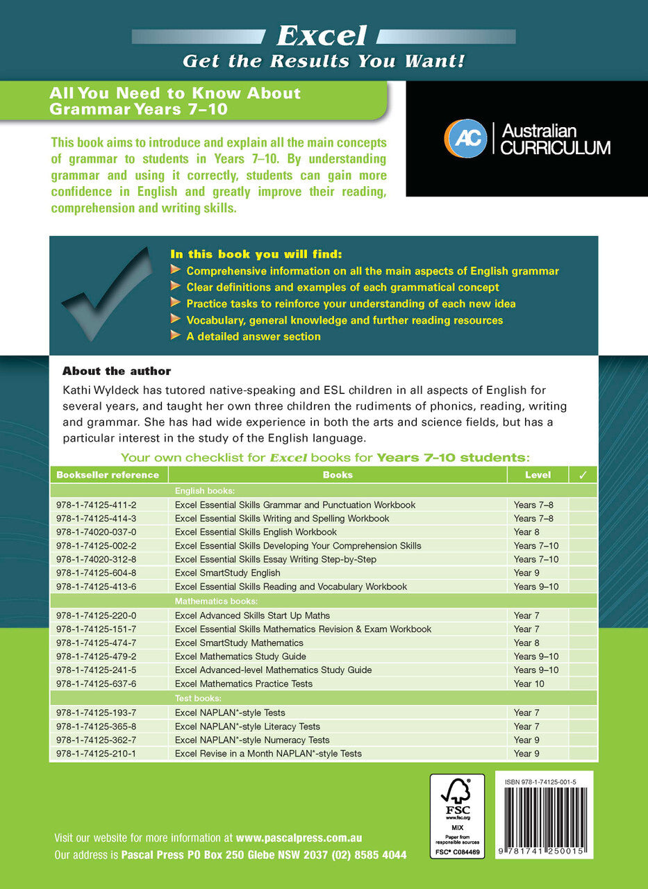 Excel Essential Skills: All You Need To Know About Grammar Years 7-10