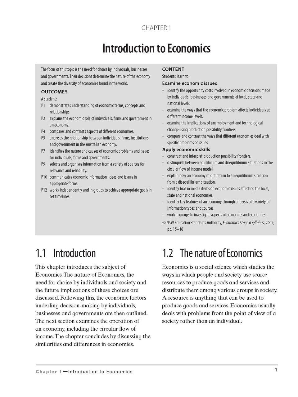Excel Preliminary - Economics Study Guide: Year 11