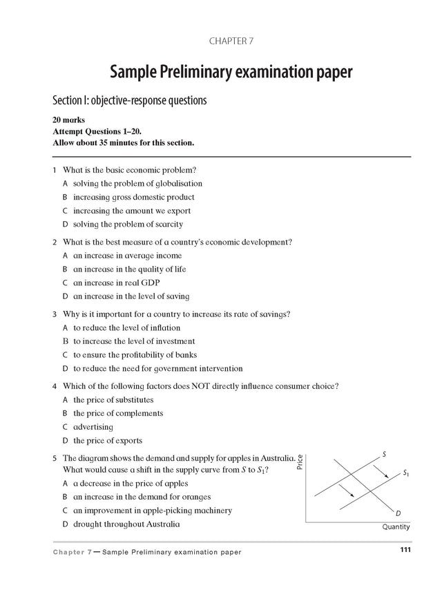 Excel Preliminary - Economics Study Guide: Year 11