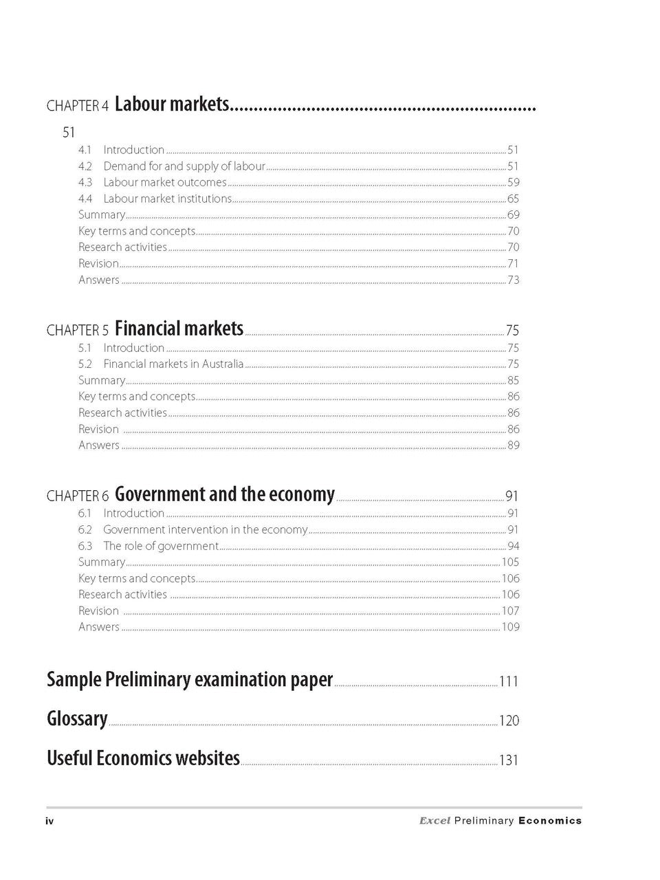 Excel Preliminary - Economics Study Guide: Year 11