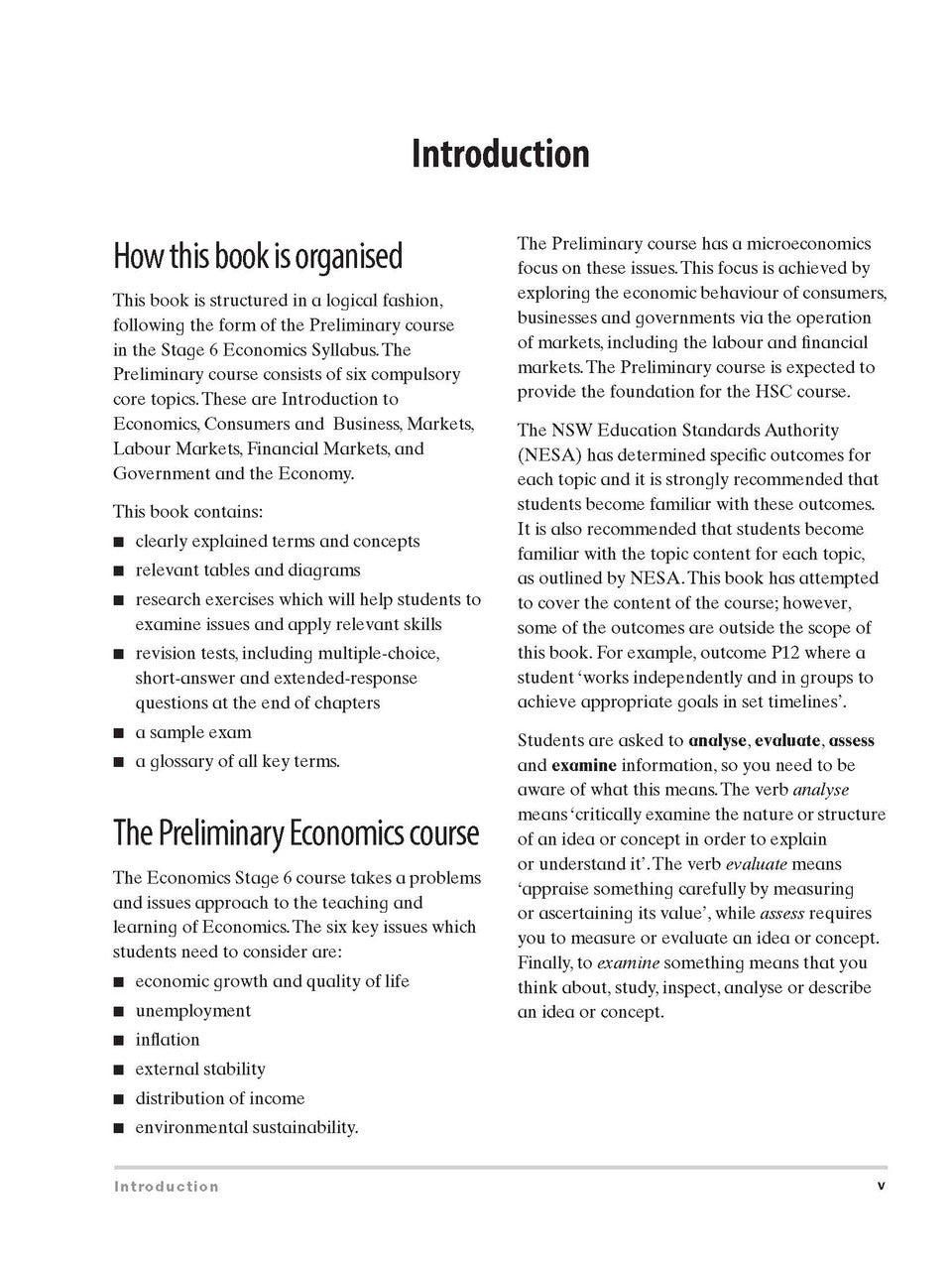 Excel Preliminary - Economics Study Guide: Year 11