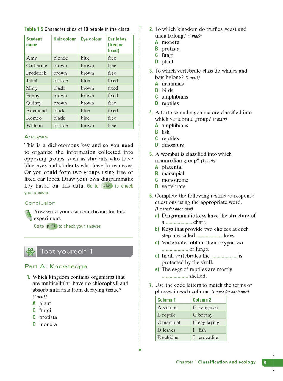 Excel Science Study Guide - Year 7