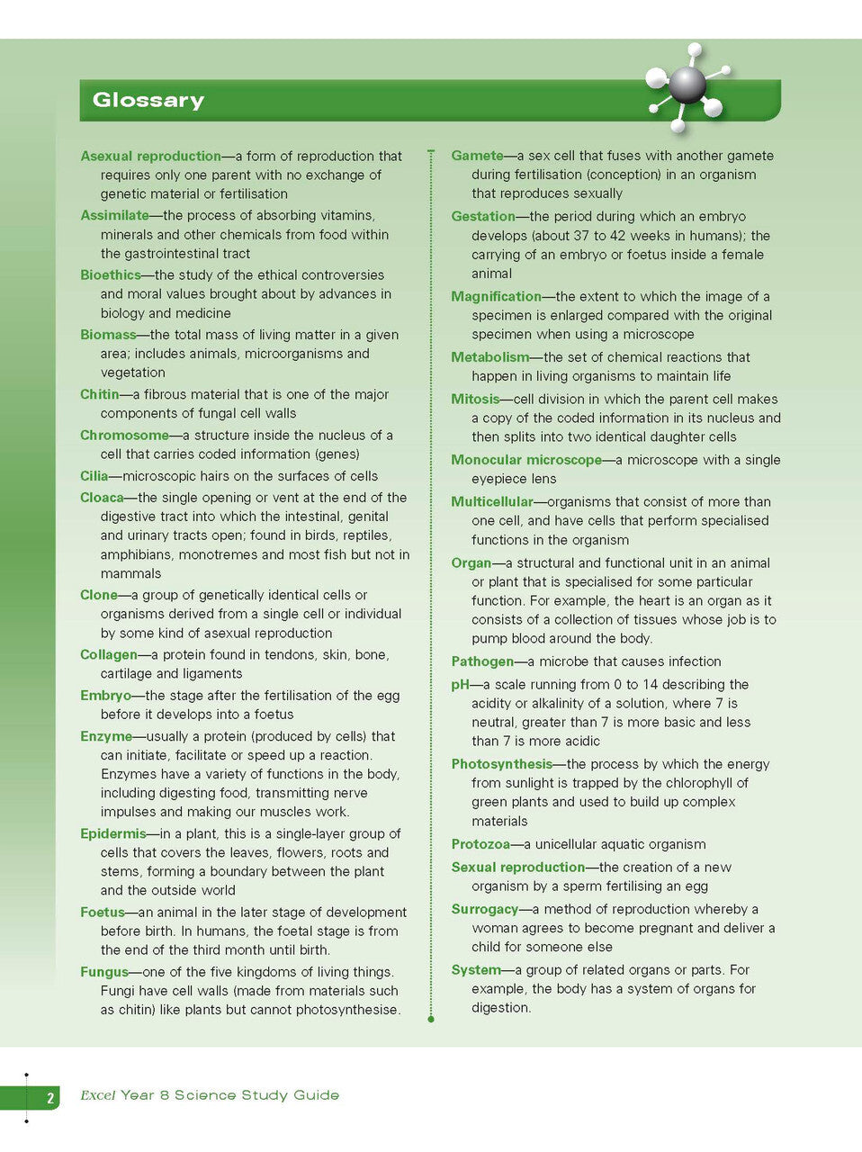Excel Science Study Guide - Year 8