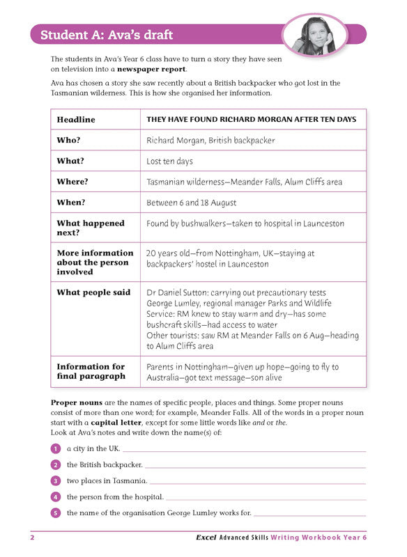 Excel Advanced Skills - Writing Workbook: Year 6