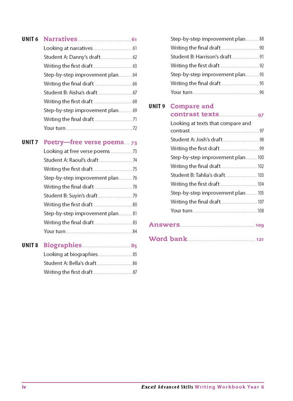 Excel Advanced Skills - Writing Workbook: Year 6