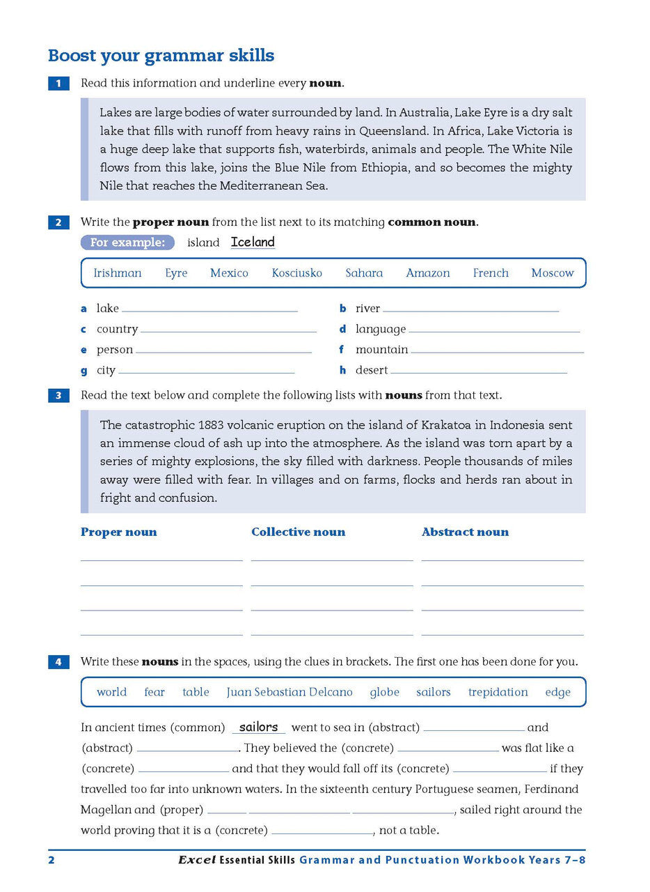 Excel Essential Skills: Grammar and Punctuation Workbooks Years 7-8