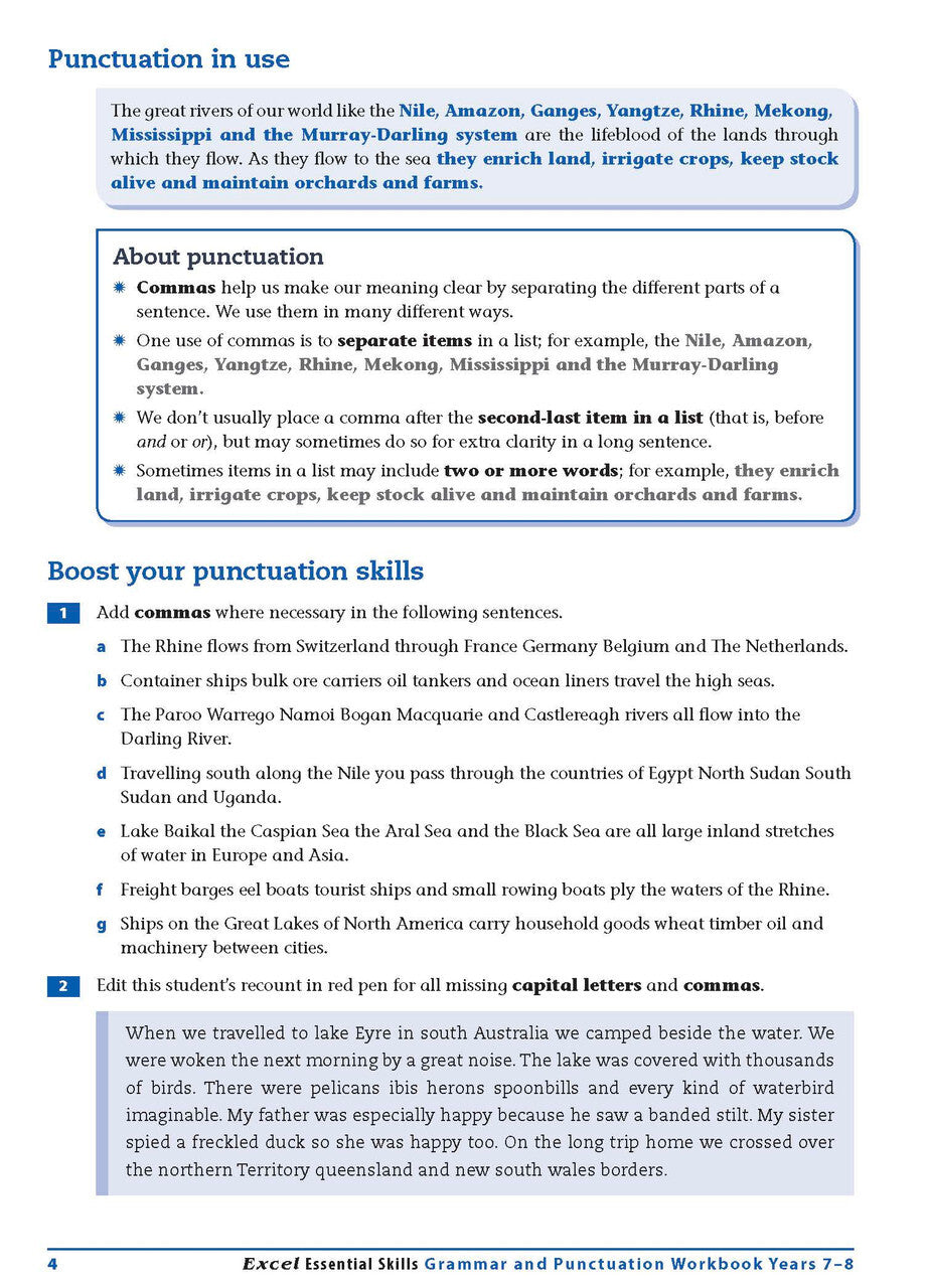 Excel Essential Skills: Grammar and Punctuation Workbooks Years 7-8